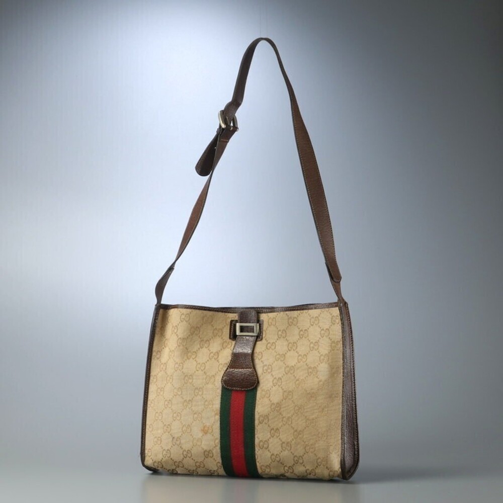 Gucci GG shoulder bag crossbody Sherry web stripe brown